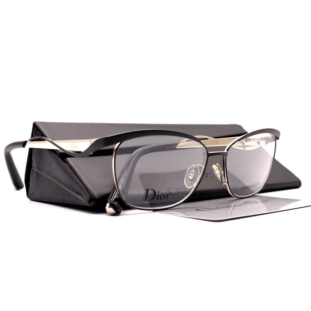 CHRISTIAN DIOR CD3783 0G8Q BLACK MATTE SILVER AUTHENTIC EYEGLASSES - Picture 2 of 8